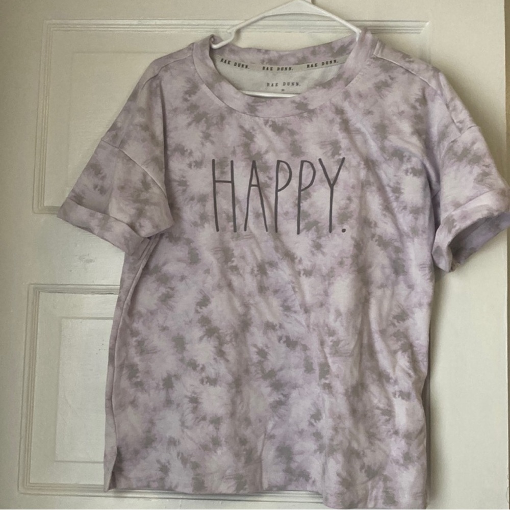 EUC Rae Dunn “HAPPY” Tie Dye T-Shirt - Sz Medium